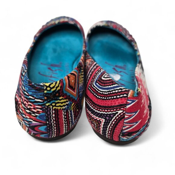 Blowfish Palma Ballet Flats Women's Boho Pleated Edge Festive Geo Pattern 7.5 - Picture 5 of 10
